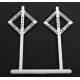 Railroad Crossing Warning Sign pkg(10) -- Early Diamond Style - Look Out for the Cars Lettering, HO, Tichy Train Group 8179