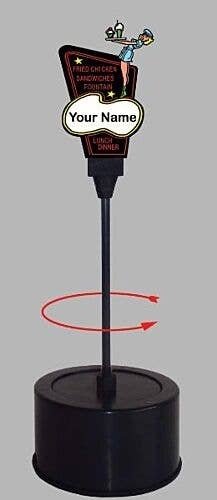 Drive-In Double-Sided Rotating SignÊw/Name Sheet -- For HO & O Scales, All Scales, Micro Structures 55085