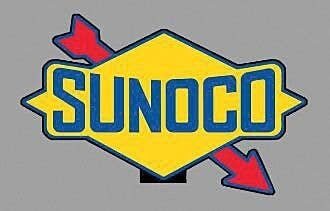 Sunoco Double-Sided Rotating Sign -- Sign: 2-13/16 x 1-11/16` 7.1 x 4.3cm , 2` 5.1cm , All Scales, Micro Structures 55015