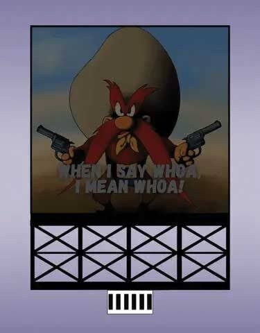 Yosemite Sam Animated Neon Billboard -- Large for HO & O Scales - 3-3/16 x 4-3/16′ 8., All Scales, Micro Structures 888001