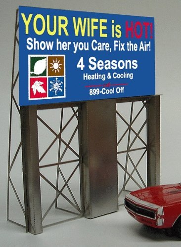 Four Seasons Heating & Cooling Animated Neon Billboard - Light Works USA(TM) -- Large , All Scales, Micro Structures 881001