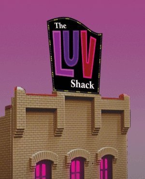 Animated Neon Billboard HO/O -- The LUV Shack, All Scales, Micro Structures 4481