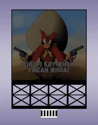 Yosemite Sam Animated Neon Billboard -- Small for HO & N Scales - 1-5/8 x 2-3/16′ 4.1, All Scales, Micro Structures 448002