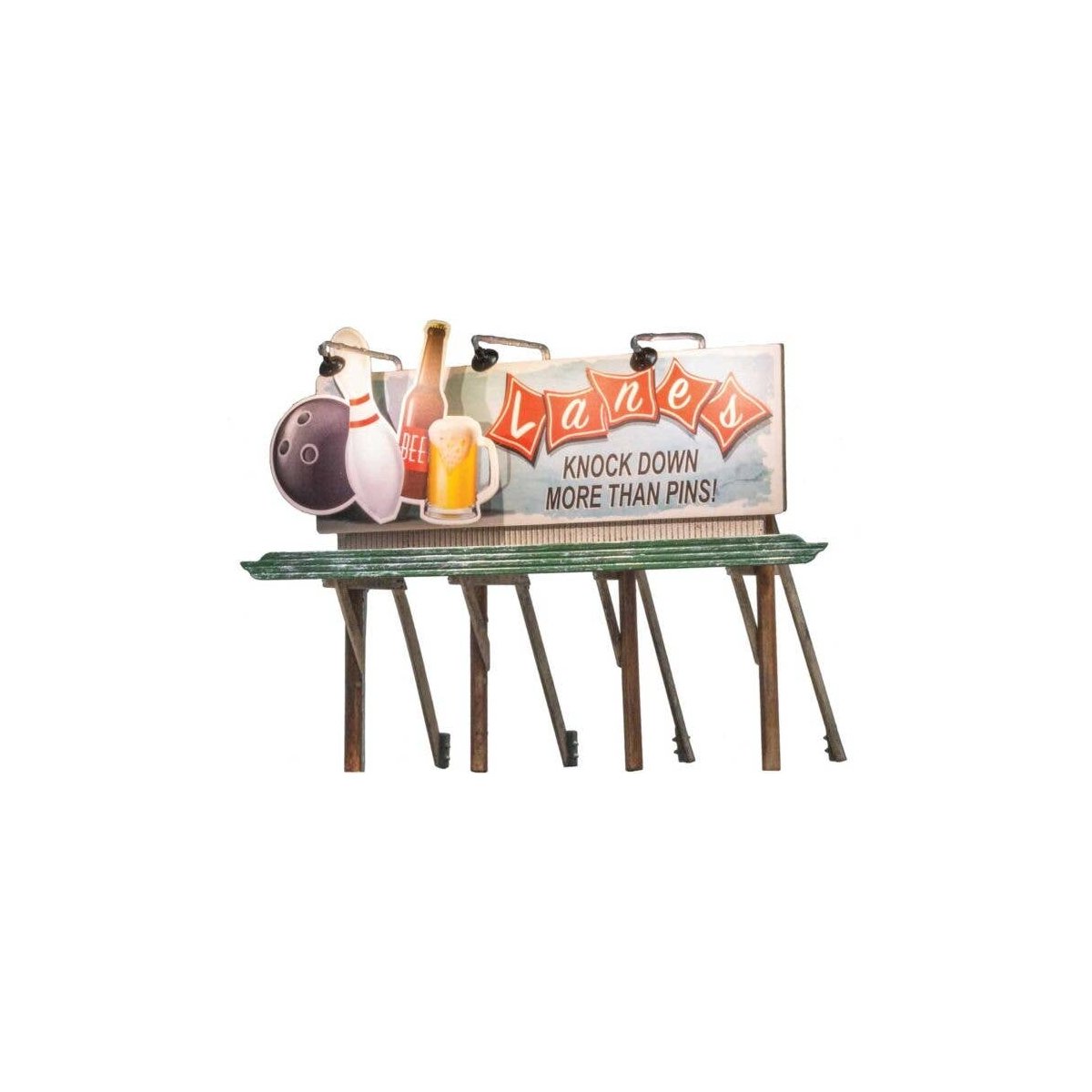 Lighted Billboard - Just Plug(R) -- Lanes Bowling and Bar, HO, Woodland Scenics 5796