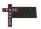 Animated Neon Side-Mount Double-Sided Building Sign -- Jesus Saves Cross Small for HO/N , All Scales, Micro Structures 9072