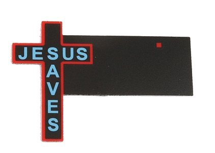 Animated Neon Side-Mount Double-Sided Building Sign -- Jesus Saves Cross Small for HO/N , All Scales, Micro Structures 9072