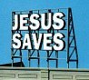 Laser-Cut Wood Billboards - Small for Z, N & HO -- Jesus Saves - 2-1/4` Wide x 1-5/8` Tall 5., All Scales, Blair Line 1507