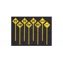 Assorted Road Warning Signs -- pkg(8), S, Tichy Train Group 3551