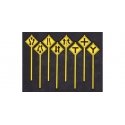 Road Path Warning Signs -- Set 3 pkg(8), S, Tichy Train Group 3550