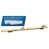 89′ Channel Side Flatcar w/2 Trailmobile Trailers - Ready to Run -- Trailer-Train TTX 150272 (yellow, black Milwaukee Trailers