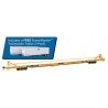 89′ Channel Side Flatcar w/2 Trailmobile Trailers - Ready to Run -- Trailer-Train KTTX 154003 (yellow, black Milwaukee Trailer
