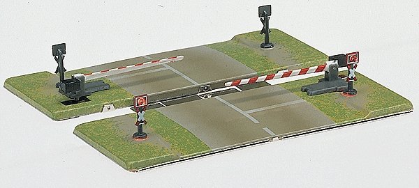 Automatic Grade Crossing Gate Set w/Half Gates -- 3-3/4 x 1-1/2′ 96 x 37mm, Z, Marklin, Inc 8992