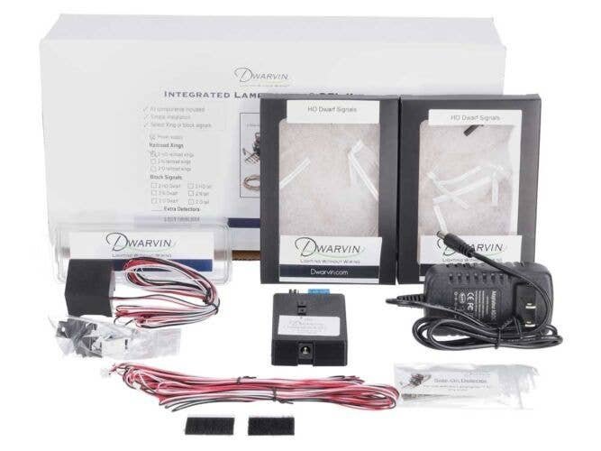 DVIDBS101 Dwarf Block Signal Kit -- With Lamplighter DFL, 2 Side-On Infrared IR Detectors, 2 Signals, , HO, Dwarvin IDBS101