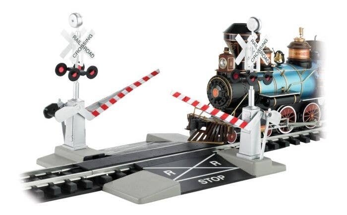 Accessories - 1:20.3 Scale -- Crossing Gates Track Piece (Operational), G, Bachmann Industries 96214