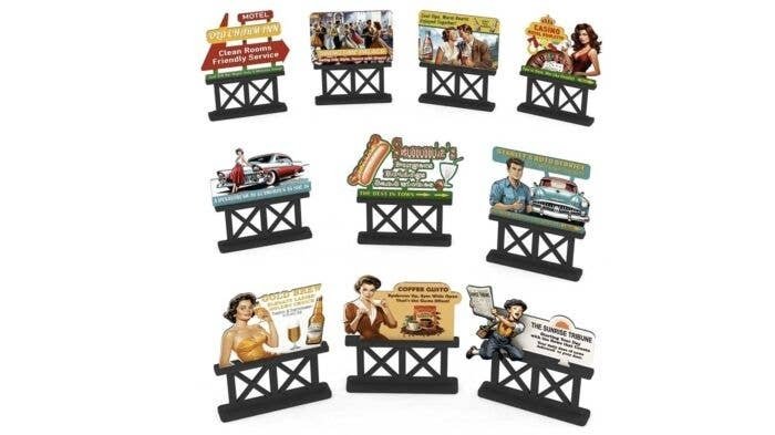 1950s Billboards - Kit -- pkg(10), HO, Bachmann Industries 39128