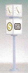 Illuminated Clock -- With DB/S Bahn Signs, 2-1/8′ High, HO, Brawa Modellspielwaren 5294