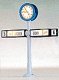 Illuminated Clock -- Platform w/Train Direction Signs, 2′ High, HO, Brawa Modellspielwaren 5290