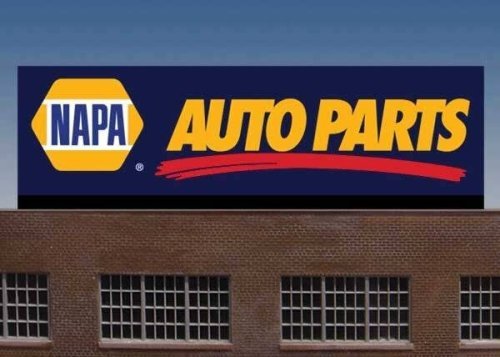 Napa Auto Parts Underlined Logo Animated Neon Billboard -- Small for HO and N Scales -, All Scales, Micro Structures 444002