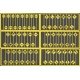 Early Road Sign Assortment -- 15 Yellow Stop Signs, 60 Warning Signs - 1 Each of Sets 293-8247,, HO, Tichy Train Group 8258