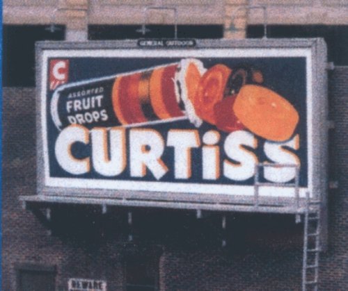 Laser-Cut Wood Billboards (1 Billboard Frame, Lamp Shades & Two Signs) -- Wall, 1930s-Present, N, Blair Line 1435