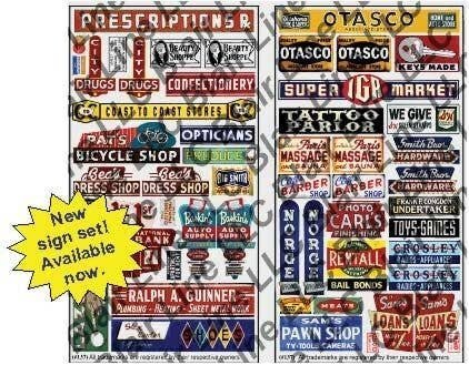 Printed Storefront & Advertising Signs -- Restaurants & Cafes, HO, Blair Line 137