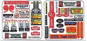 Storefront & Advertising Signs -- Main Street Storefront III, HO, Blair Line 158
