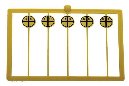 Railroad Crossing Highway Warning Sign -- Early Pre-1950 Style Yellow & Black pkg(10), HO, Tichy Train Group 8177