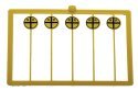 Railroad Crossing Highway Warning Sign -- Early Pre-1950 Style Yellow & Black pkg(10), HO, Tichy Train Group 8177