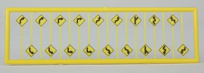 Road Path/Curve Warning Signs 1 -- pkg(18), N, Tichy Train Group 2616