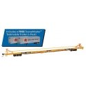 89′ Channel Side Flatcar w/2 Trailmobile Trailers - Ready to Run -- Trailer-Train KTTX 150530 (yellow, black Illinois Central 