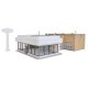 Wayne Bros. Ford Dealership -- Kit - 8-7/8 x 12-1/8 x 3-7/8′ 22.5 x 30 x 9.8cm, HO, Walthers Cornerstone 3483