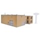 Wayne Bros. Ford Dealership -- Kit - 8-7/8 x 12-1/8 x 3-7/8′ 22.5 x 30 x 9.8cm, HO, Walthers Cornerstone 3483
