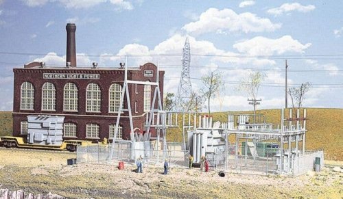 Northern Light & Power Substation -- Kit - 8-1/2 x 12-1/2′ 21.6 x 31.8cm, HO, Walthers Cornerstone 3025