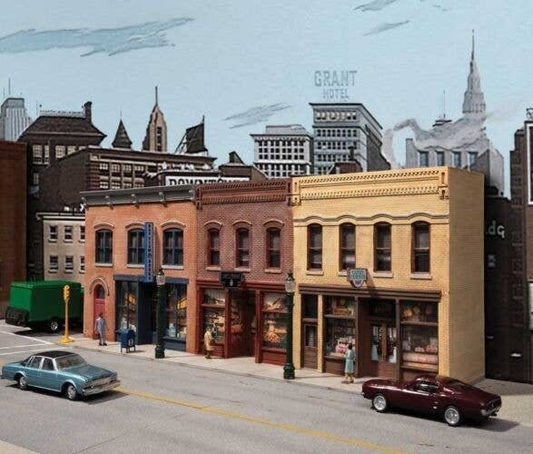 Merchant′s Row Background Building -- Kit, HO, Walthers Cornerstone 4072