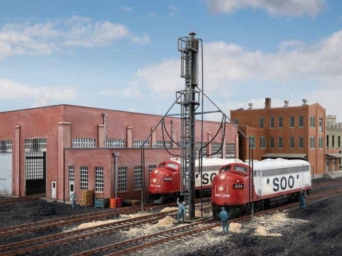 Diesel Service Facility Sanding Tower -- Kit - 5-7/32 x 25/32 x 7′ 13.2 x 2 x 17.9cm, HO, Walthers Cornerstone 4160