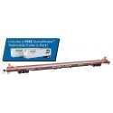 89′ Channel Side Flatcar w/2 Trailmobile Trailers - Ready to Run -- Trailer-Train KTTX 150228 (Boxcar Red Burlington Northern 