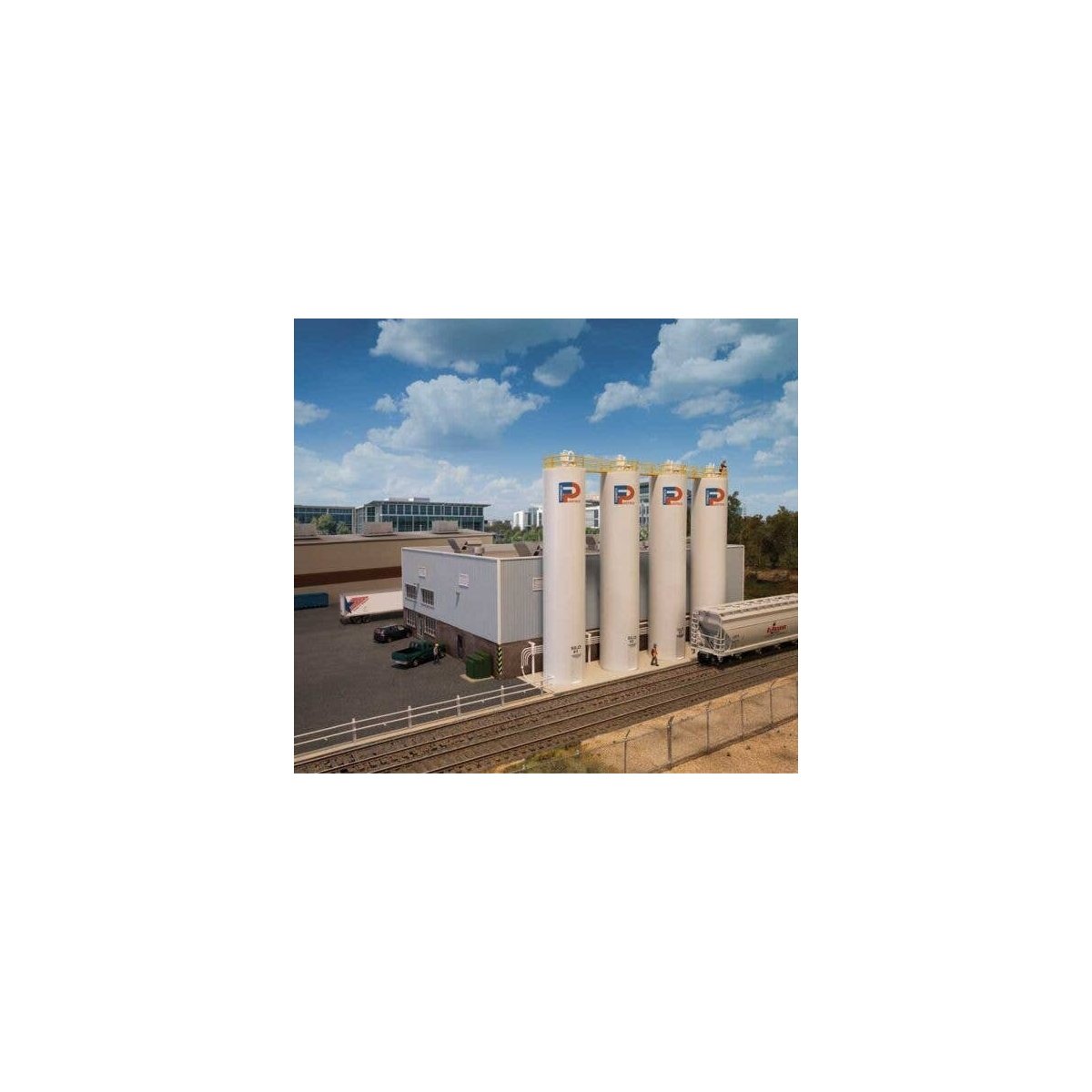 Plastic Pellet Plant -- Kit, HO, Walthers Cornerstone 4145