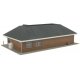 Modern Gas Station -- Kit - Main Building: 10-7/16 x 6-1/2 x 3-1/8′ 26.5 x 16.5 x 7.9cm, HO, Walthers Cornerstone 3537