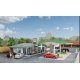 Modernized Gas Station -- Kit - Main Building: 10-1/2 x 9 x 3-3/16′ 26.6 x 22.8 x 8cm, HO, Walthers Cornerstone 3542