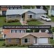 Ranch House with Attached 2-Car Garage -- Kit - 7-3/4 x 4-3/16 x 2-3/8′ 19.6 x 10.6 x 6cm, HO, Walthers Cornerstone 4155