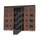Parkview Terrace Background Building -- Kit - Tuscan w/Dark Green Trim 4-5/8 x 3-1/2 x 1-5/8′, N, Walthers Cornerstone 3263