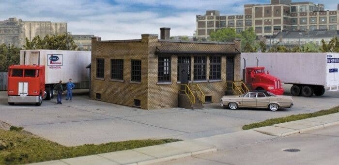 Industry Office -- Kit - 4-3/4 x 6-1/4 x 2-3/4′ 12.1 x 15.9 x 5.1cm, HO, Walthers Cornerstone 4020