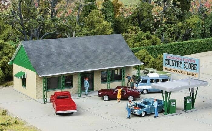 Country Store -- Kit - 6 x 3-5/8 x 2-3/4′ 15.2 x 9.2 x 6.9cm, HO, Walthers Cornerstone 3491