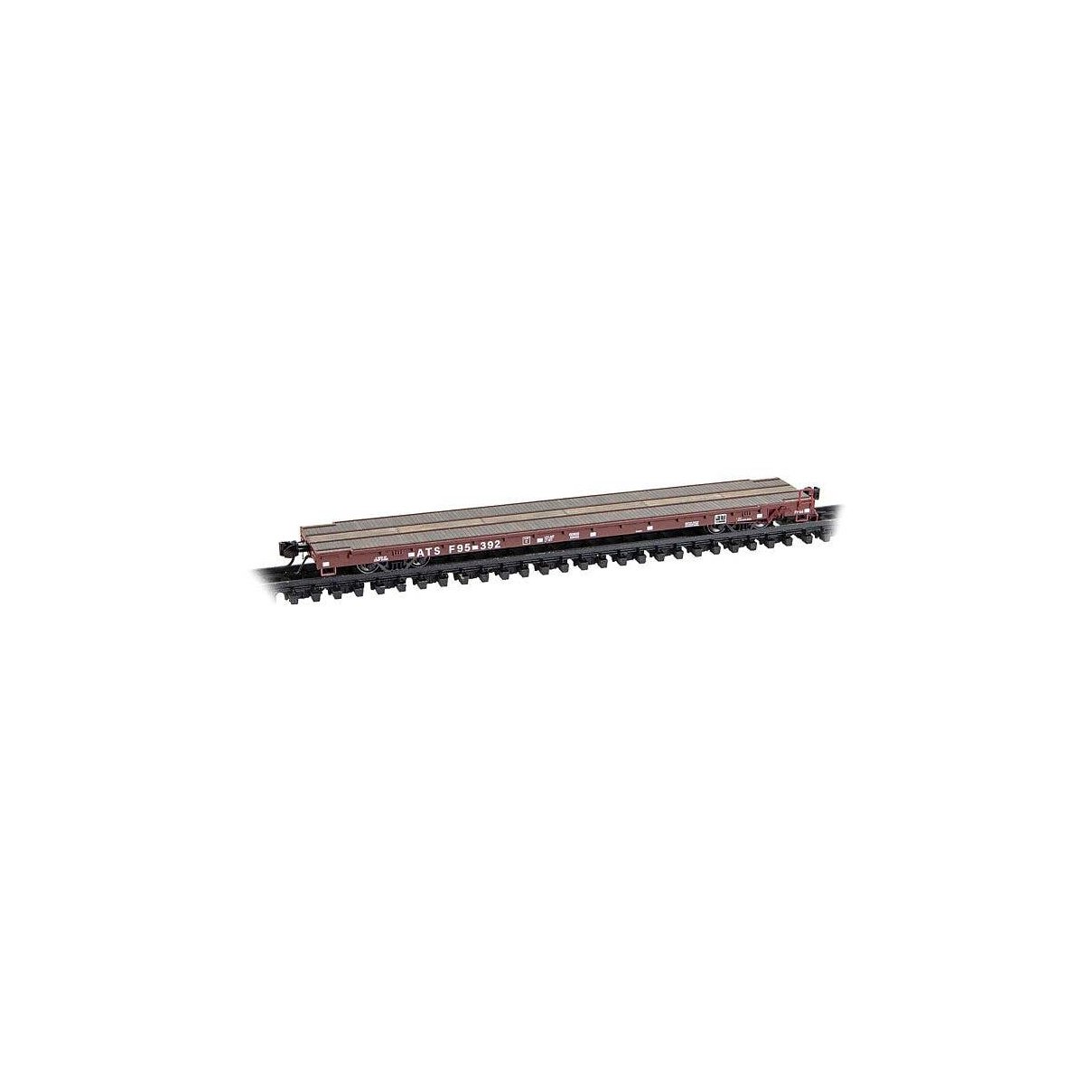 Thrall 60′ Flatcar - Ready to Run -- Santa Fe 95392 (Boxcar Red), N, Micro Trains Line 13400041