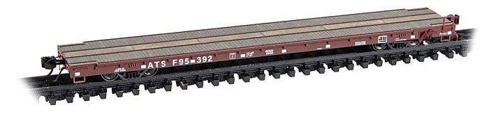 Thrall 60′ Flatcar - Ready to Run -- Santa Fe 95392 (Boxcar Red), N, Micro Trains Line 13400041