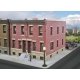 Row House -- Kit - 7-13/16 x 4-9/32 x 4′ 19.8 x 10.8 x 10.1cm, HO, Walthers Cornerstone 3778