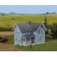 Lancaster Farm House -- Kit - 2-1/2 x 3-1/4 x 2-5/16′ 6.3 x 8.3 x 5.9cm, N, Walthers Cornerstone 3890