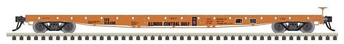 GSI 60′ Flatcar - Ready to Run -- Illinois Central Gulf 910321 (orange, black), N, Atlas Model Railroad Co. 50006430