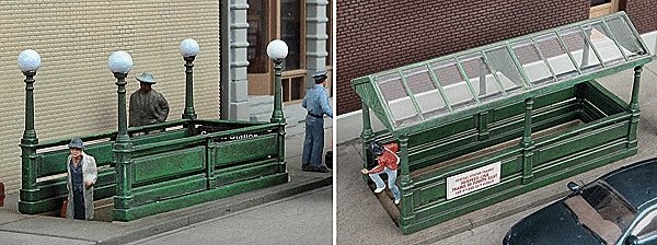 Subway Entrance -- Kit - Builds 2 Complete Models, HO, Walthers Cornerstone 3762