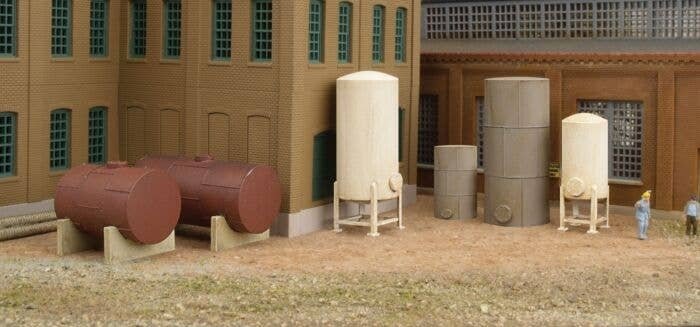 Storage Tanks -- Kit pkg(6), N, Walthers Cornerstone 3265
